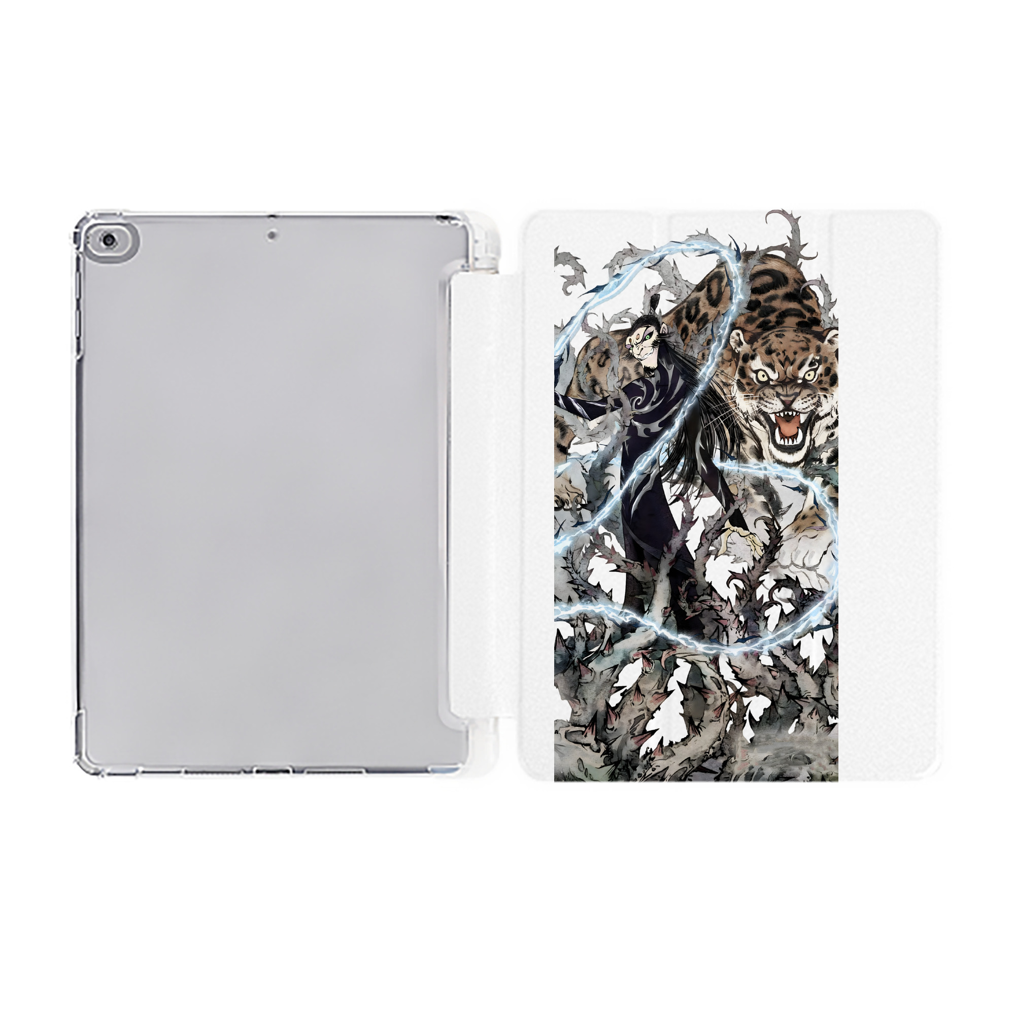 Ne Zha 2 ナタ 魔童の大暴れ IPad ケース ペン収納付き 三つ折りスタンド PUレザー×シリコン 対応機種9.5/10.5/10.9インチ